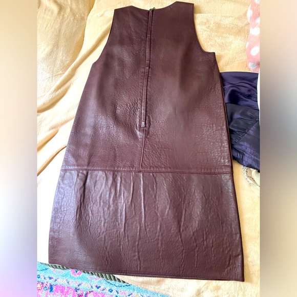 Gunmetal and Chocolate soft lamb leather tank dress by Philip Lim - NWT, size 0 - Picture 11 of 11
